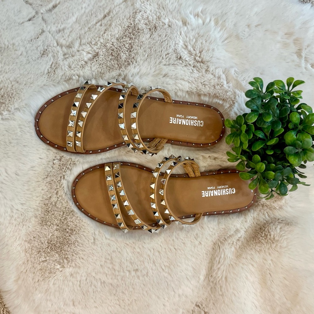 Cushionaire Memory Foam Studded Sandals -Size 9